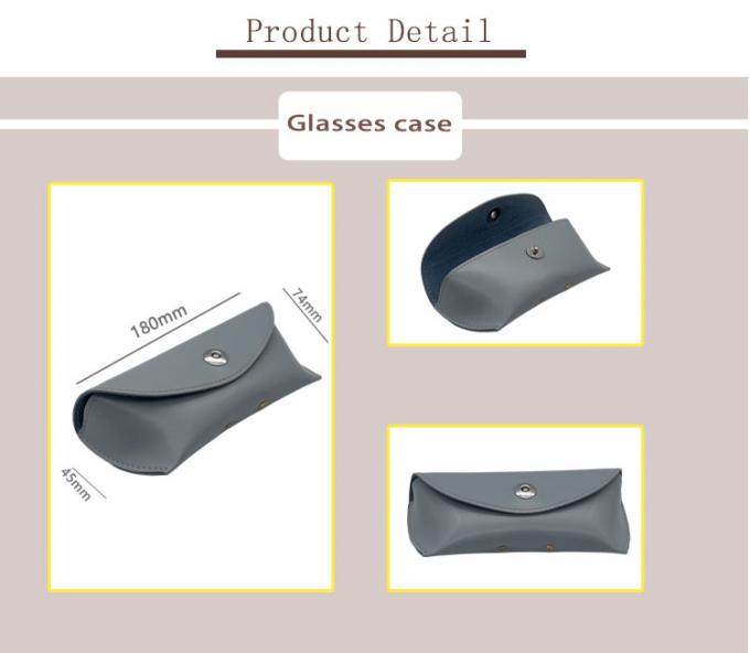 Light Blue Ladies REACH Soft Leather Spectacle Cases Logo Embossing