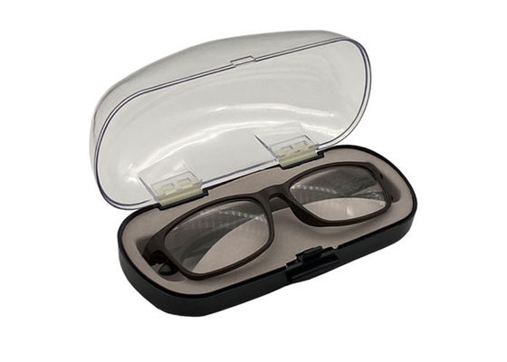 Transparent Top Black Base Clear Plastic Sunglass Case