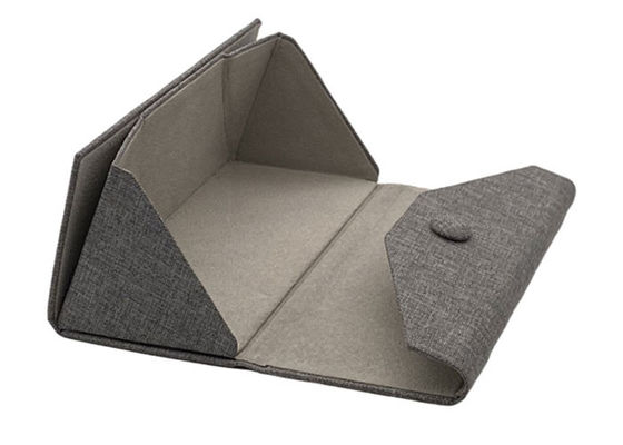Grey Magnetic Closure Triangle Collapsible Sunglasses Case