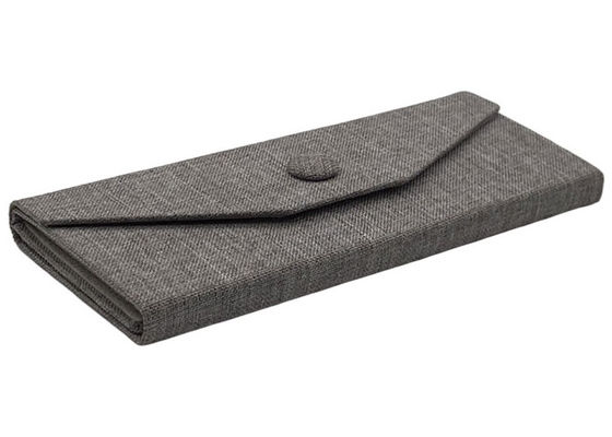 Grey Magnetic Closure Triangle Collapsible Sunglasses Case