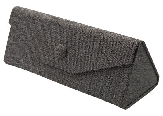 Grey Magnetic Closure Triangle Collapsible Sunglasses Case