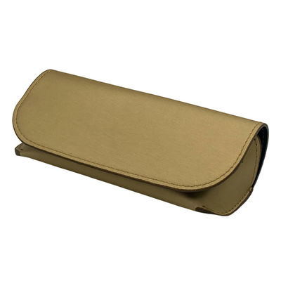 Embossing Custom Gold Pu 16.7cm Hard Leather Glasses Case