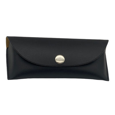 Black PU Handmade Portable 17.2CM Spectacle Case Leather Glasses Case