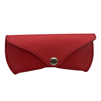 17.8cm Red OEM Leather Glasses Case Spectacle Case Packing With Button