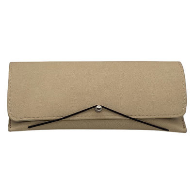 Custom Gold 18CM Leather Glasses Case With Embossed Logo