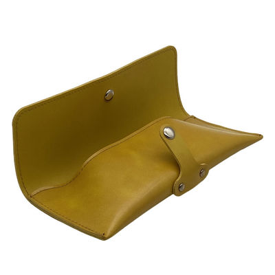 Pu Handmade ODM Soft Leather Eyeglass Case Luxury Material Yellow