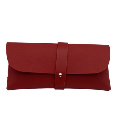 Red Pu Handmade Personalized Cool 46mm Leather Glasses Pouch