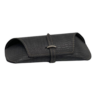 Embossing Logo Durable Belt Closure Folding Eyeglasses Case
