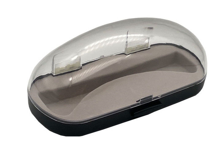 Transparent Top Black Base Clear Plastic Sunglass Case