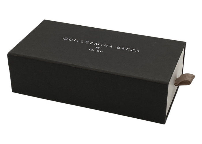 OEM Rectangle Cardboard Drawer Packaging Box With Ribbon