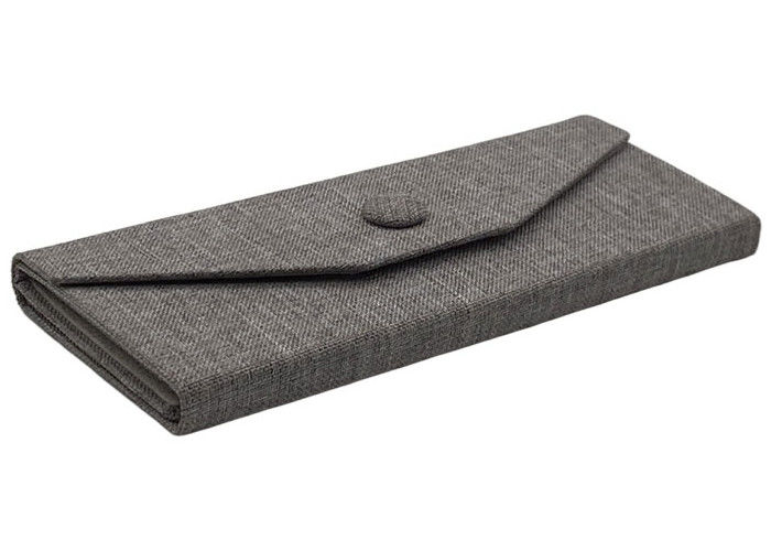 Grey Magnetic Closure Triangle Collapsible Sunglasses Case