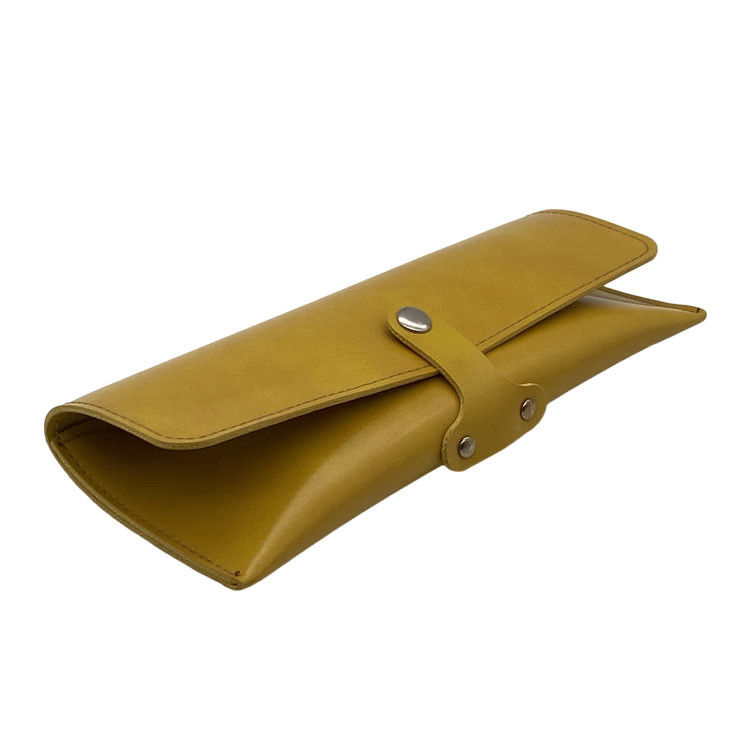 Pu Handmade ODM Soft Leather Eyeglass Case Luxury Material Yellow